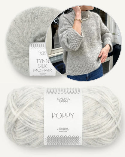 PetiteKnit Weekend Sweater mit Poppy und Tynn Silk Mohair von Sandnes Garn 10