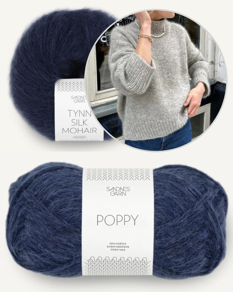 PetiteKnit Weekend Sweater mit Poppy und Tynn Silk Mohair von Sandnes Garn 16