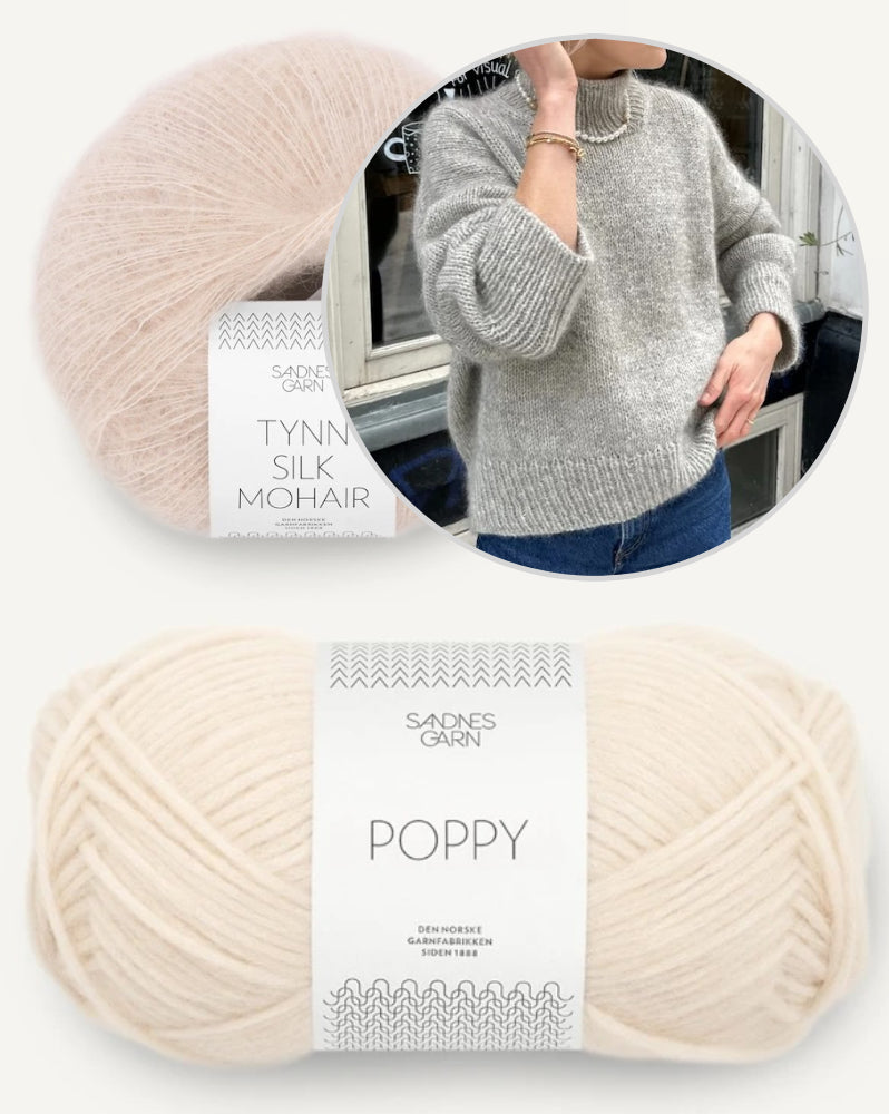 PetiteKnit Weekend Sweater mit Poppy und Tynn Silk Mohair von Sandnes Garn 12