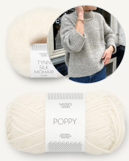 PetiteKnit Weekend Sweater mit Poppy und Tynn Silk Mohair von Sandnes Garn 18