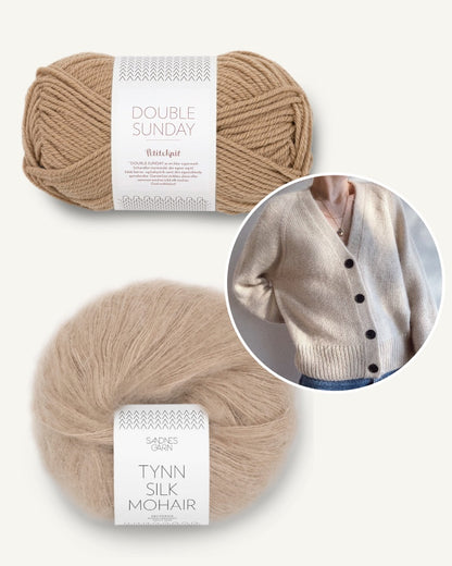 PetiteKnit, Champagne Cardigan aus Double Sunday und Tynn Silk Mohair von Sandnes Garn 7