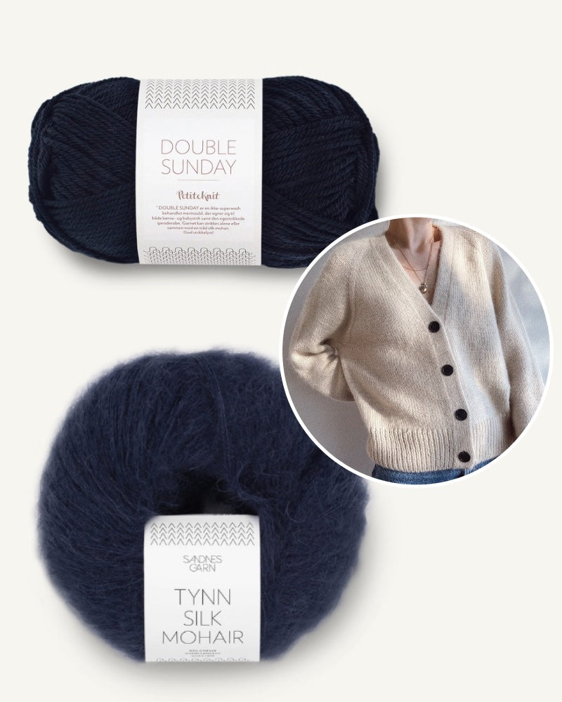 PetiteKnit, Champagne Cardigan aus Double Sunday und Tynn Silk Mohair von Sandnes Garn 8