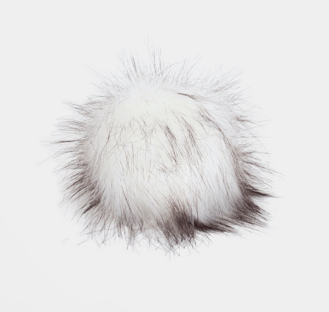 Kunstfell Pompom Pro Lana, Fb. white black