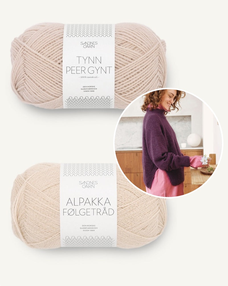 Sandnes, Kelly Pullover mit Alpakka Folgetrad, marzipan